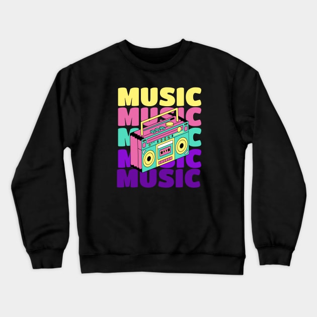 Retro 80s Music Crewneck Sweatshirt by Curio Pop Relics